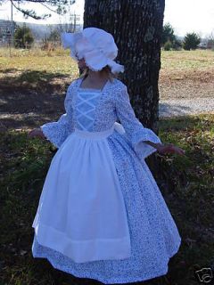   Costume American Colonial Pioneer Girl ~Blue Day Dress~ Child 6/7
