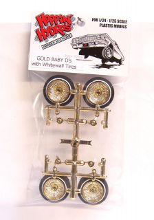   24 1/25 GOLD Baby Ds Dayton Spoked Wheels Rims Whitewall Tires