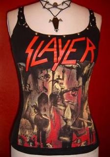 SLAYER diy tank top thrash death metal Reign In Blood girly shirt 