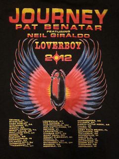 JOURNEY PAT BENATAR LOVERBOY 2012 TOUR ROCK CONCERT T SHIRT SHIRT SIZE 