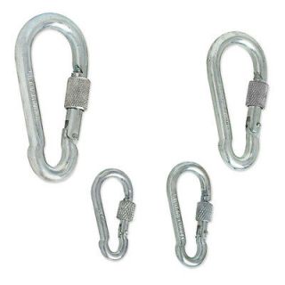 Galvanized Steel Screw Lock Carabiner Spring Snap Hook   Choose from 4 