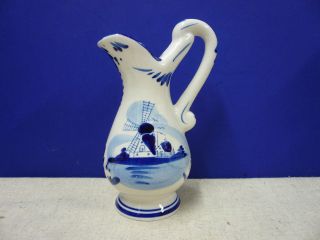 Delft Hand Painted Holland Pitcher / Vase 6 tall