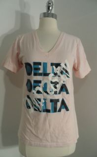 Delta Delta Delta Dynasty Sorority Tri Delta S Pink VNeck T Shirt 