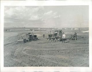 1946 Stalingrad Russia Tractors Build Dam For Farming Irrigation Wire 