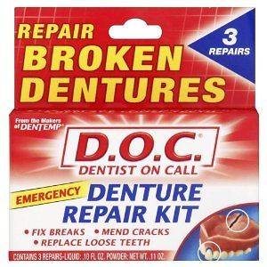 Dentemp Denture Repair Emergency Denture Repair Kit   3 Repairs