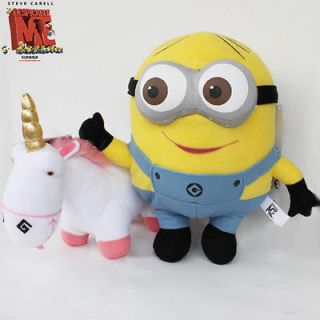 4X Despicable Me Plush Toy Unicorn & 3 Minions Movie Figure Stuffed 