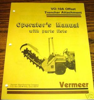 Vermeer VO 10A Offset Trencher Attach Operators Manual
