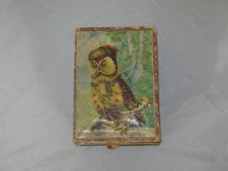 ANTIQUE WOOD BLOCK PICTURE PUZZLE, OWL, KITTIES, DOGS, ROOSTER