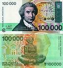 Croatia 100,000 Dinara P 27 *UNC Banknotes 5 PCS Lot