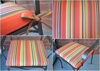 19 Outdoor Patio Dining Chair Seat Cushion   Red Stripe 
