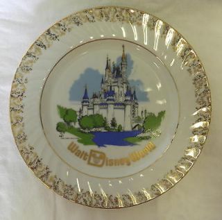   Walt Disney World Productions Castle Gold Trim Collector Plate Japan
