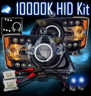 10000K HID 08 10 Dodge Grand Caravan CCFL Halo Projector LED Black 
