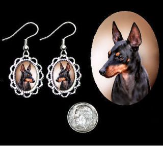 Toy Manchester DOG Terrier Silver Earrings JEWELRY