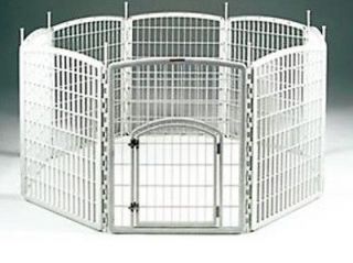 Plastic Exercise 8 Panel Pet Pen for Dogs 34 Inch High 63” Wide 