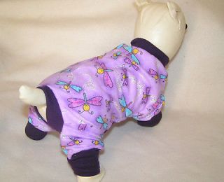   lavendar Dog PJS 4 legged cotton Flannel pet Pajamas S/M 14L apparel