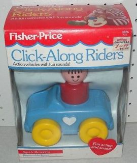 Click Along Riders Car Jumbo Little People Baby 1990 Fisher Price 1027 