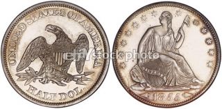 1855, Seated Liberty Half Dollar