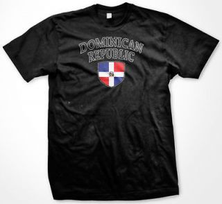 Dominican Republic Country Crest Flag Mens T shirt