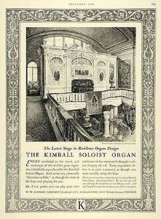 1926 Ad W. W. Kimball Soloist Residence Organ Piano   ORIGINAL 