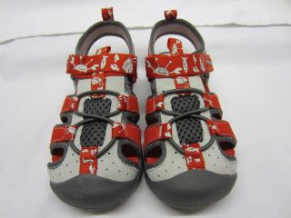 Clarks Doodles Beach fun B Red & Grey Synthetic Boys Sandals F 