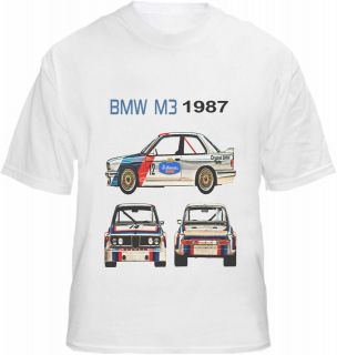 BMW M3 1987 T shirt Rally Car Champion Tribute Rothmans Blueprint 