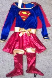 Girls Supergirl Super Woman Costume Superman Metallic Medium Youth Kid 