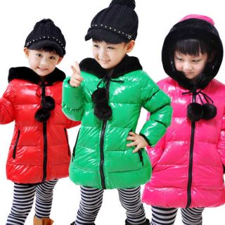   Kids ball balaclavas Girls Hedging Down Jacket Warm Coat 6 Colors
