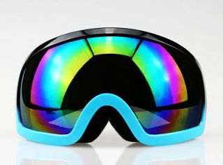 Snowmobile Motorcycle Ski Goggles Eyewear Blue and Black Frame 