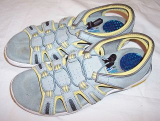 Womens Dr Scholls Natural Sport Gel Insoles Sandals Gray/Yellow 8.5 M 