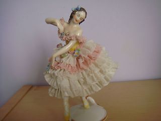 Old Volkstedt Dresden Lace Figurine of Ballerina