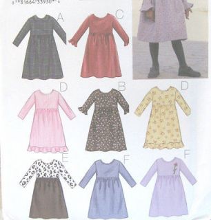 Girls Childs Dress Sewing Pattern Dirndl Skirt Flounce Sleeve Hem 