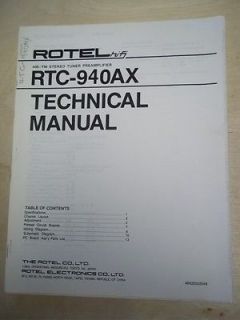 Rotel Service/Techni​cal Manual~RTC 940​AX Tuner Preamplifier