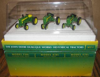 John Deere 330S 430T 430S Dubuque Works Historical Tractor Toy Set 1 