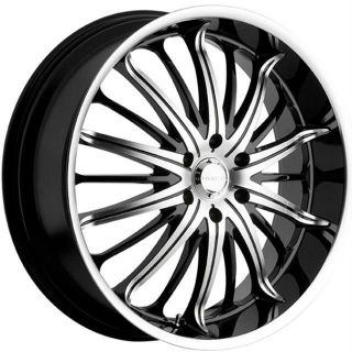 22 inch 22x8.5 Akuza Belle black wheels rims 5x115 +35