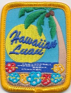  Boy Cub HAWAIIAN LUAU palm tree Fun Patches Crests Badges SCOUT GUIDE