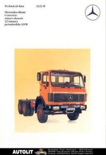 1984 Mercedes Benz 2222B Concrete Mixer Truck Brochure