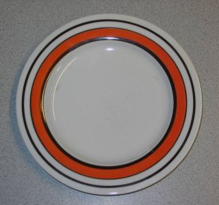 Kahla GDR Salad Plate   Orange & Brown Bands