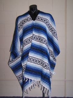   MEXICAN PONCHO CLINT EASTWOOD BLUE COWBOY PARTY FUN DRESS UP