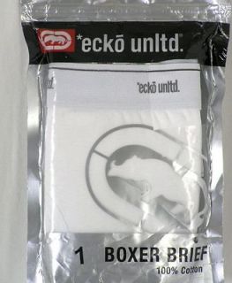 Ecko Size Mens XL 40 42 White Stretch Boxer Brief Cotton Underwear NEW 