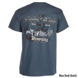   Buckmark Mens Fight Club Short Sleeve Crew Tee Shirt 2XL BLUE