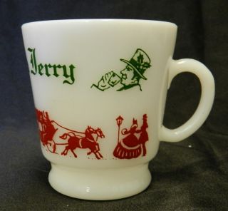   Hazel Atlas Tom and Jerry Christmas Holiday Egg Nog Punch Cup Glass