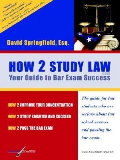 How 2 Study Law by Engelbert Goethals and David Springfield 2005 