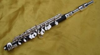 Simulated Wood silver Plate Piccolo Flute with Cas