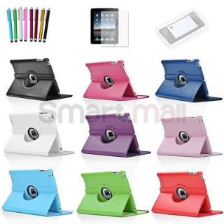 For new iPad 2 3 360 Rotating Magnetic Leather Case Smart Cover Stand 