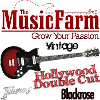   Vintage Hollywood Double Cut Electric Guitar FREE Gigbag   Blackrose