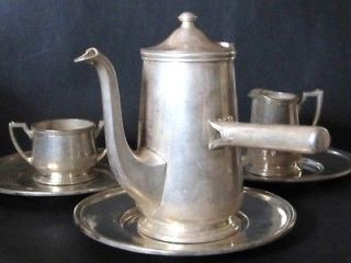   Silver Soldered GENERAL ELECTRIC GE Tea Service Pot Creamer Sugar