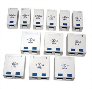 12 Empty Cavity Keystone Cat5e Surface Biscuit Blocks for Ethernet 