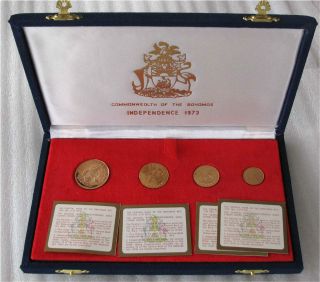 BAHAMAS GOLD COIN 200 150 100 50 DOLLARS, PROOF 1973 75