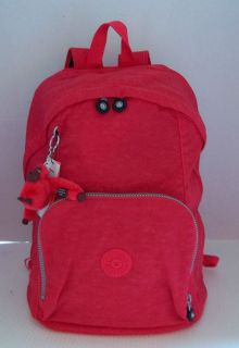 NWT Kipling Neon Red Ridge Backpack With ELLIE