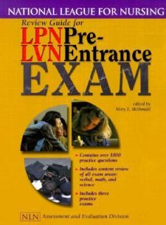 Review Guide for Lpn Lvn Pre Entrance Exam National League for Nursing 